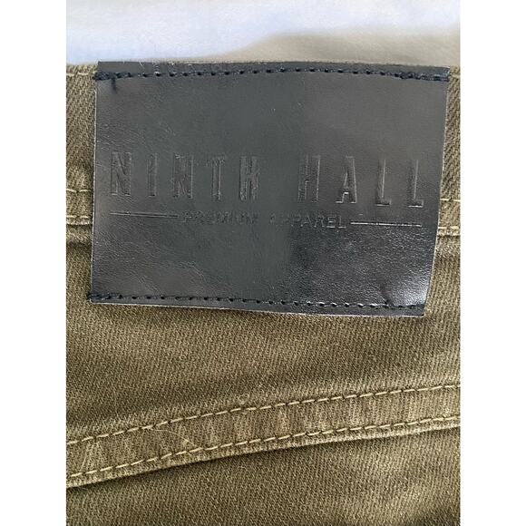Ninth Hall Rogue Skinny Tapered Shredded Mens Jeans Size 30, Dark Olive Green - Picture 5 of 14